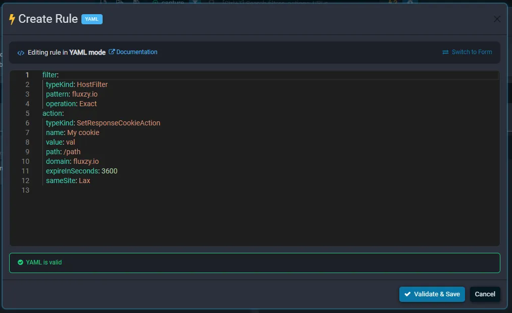 Rule editor using Monaco with YAML syntax highlighting