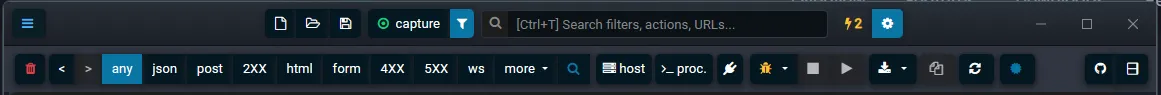 Quick-access toolbar with diff, duplicate, and filter buttons