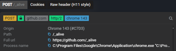 Process name in Exchange panel