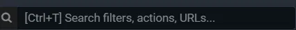 The Fluxzy title bar search box with the placeholder "Ctrl+T Search filters, actions, URLs"