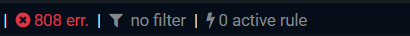 Fluxzy status bar showing the active rule count indicator
